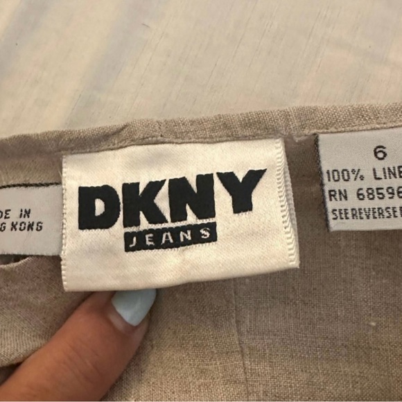 DKNY wide leg linen pants - Picture 5 of 6